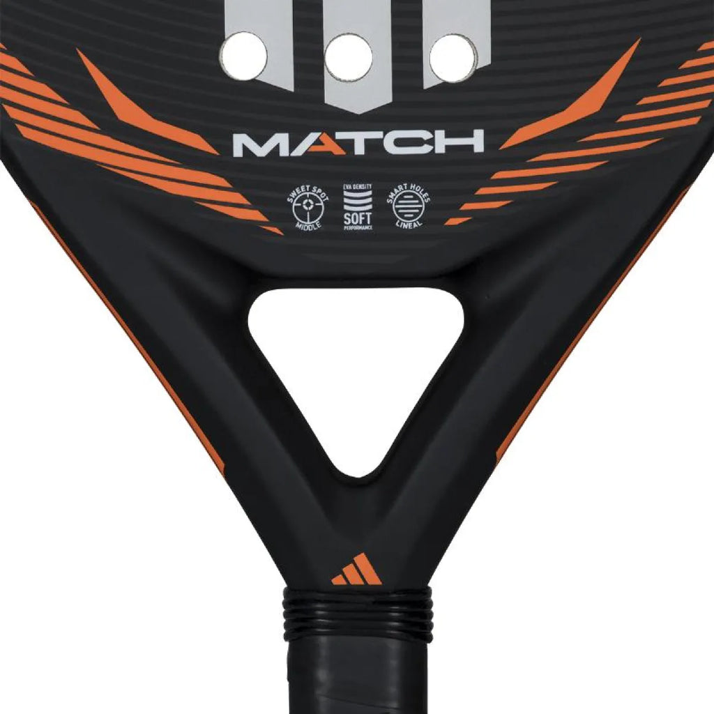 Raquette padel Adidas Match noir orange 3.5 2026 — vue en perspective