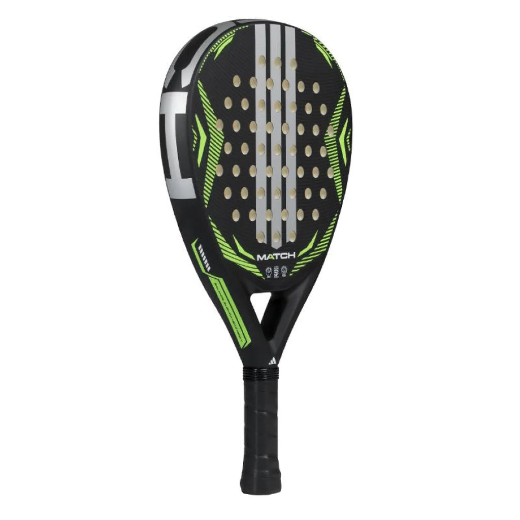 Raquette padel Adidas Match noir vert 3.5 2026 — vue de profil