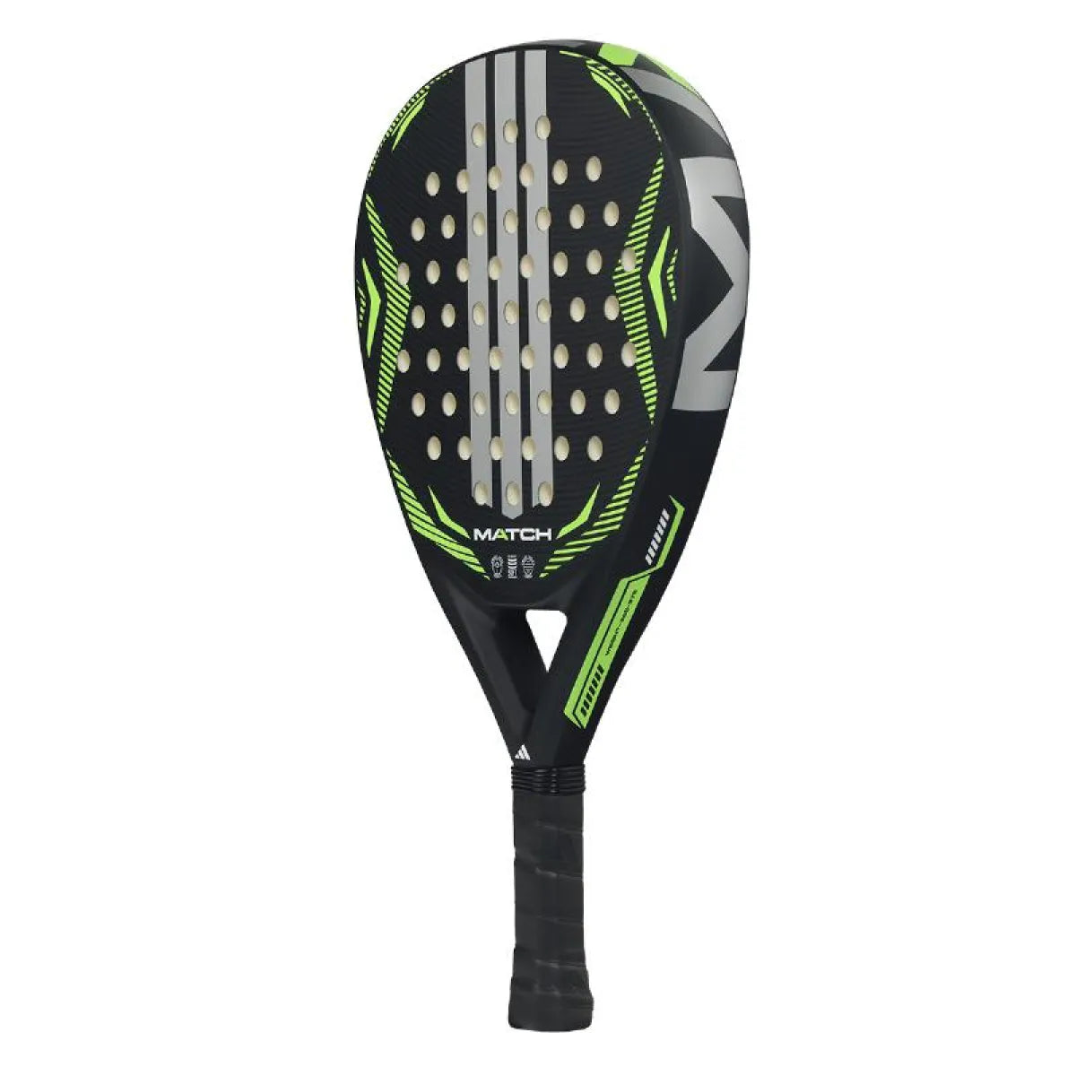 Raquette padel Adidas Match noir vert 3.5 2026 — vue de profil 2