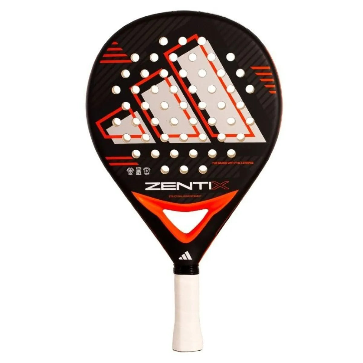 Raquette padel Adidas Zentix noir orange — vue de face