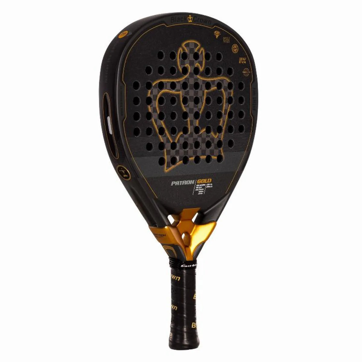 Raquette padel Black Crown Patron Gold 2025 — vue de profil