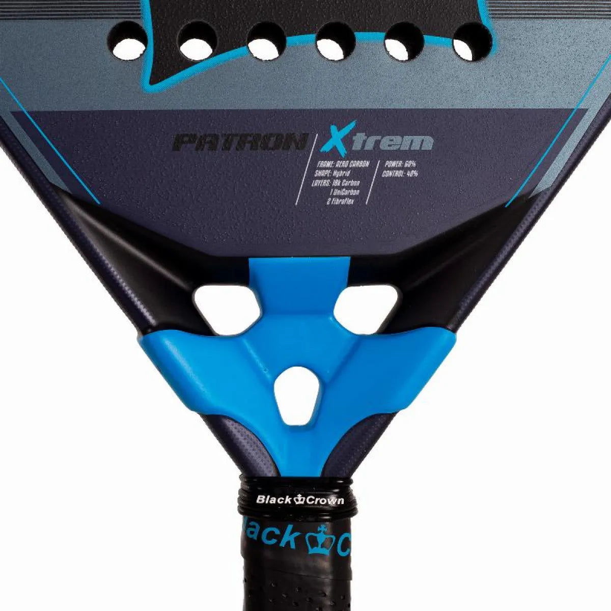 Raquette padel Black Crown Patron Xtrem 2025 — vue en perspective