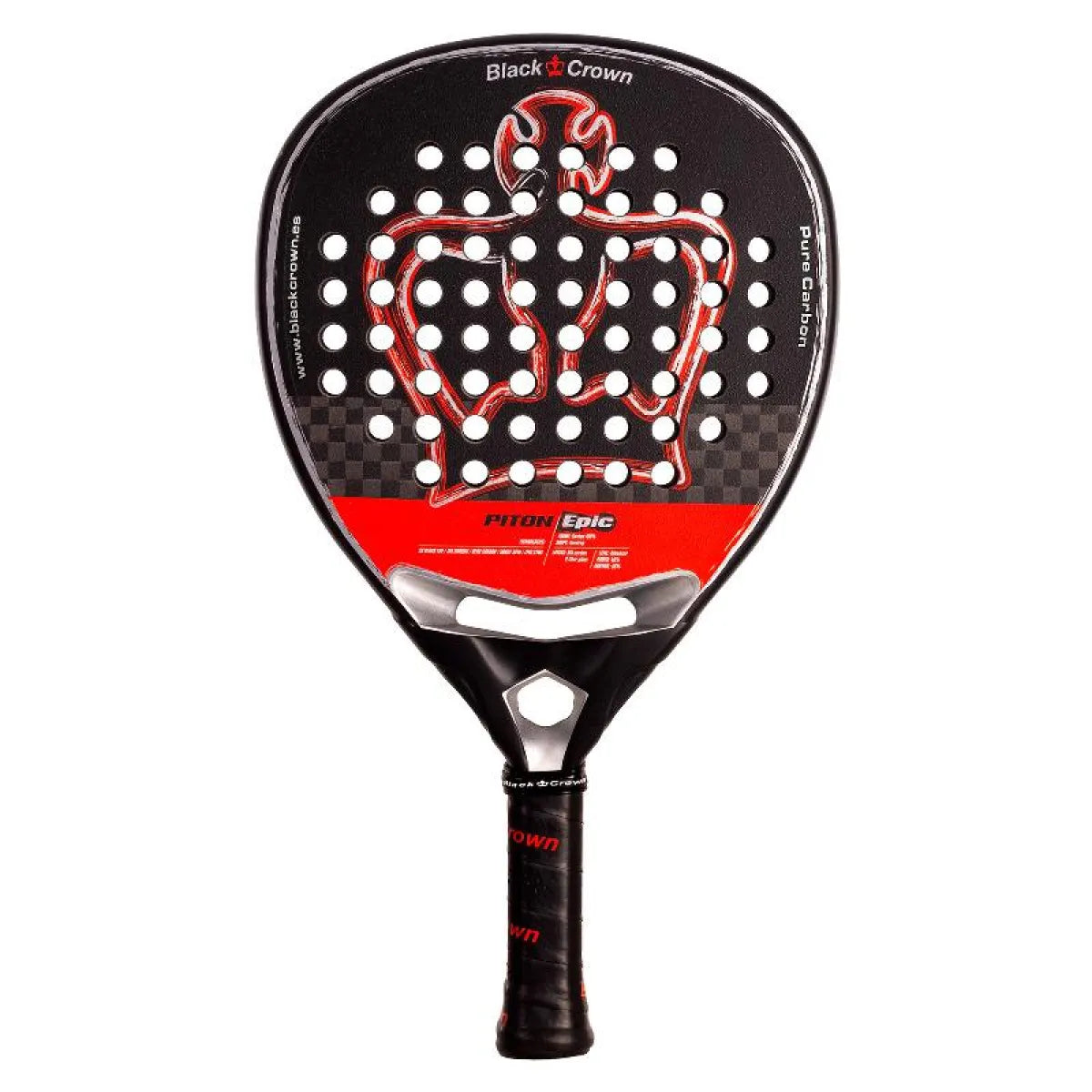 Raquette padel Black Crown Piton Epic 2025 — vue de face