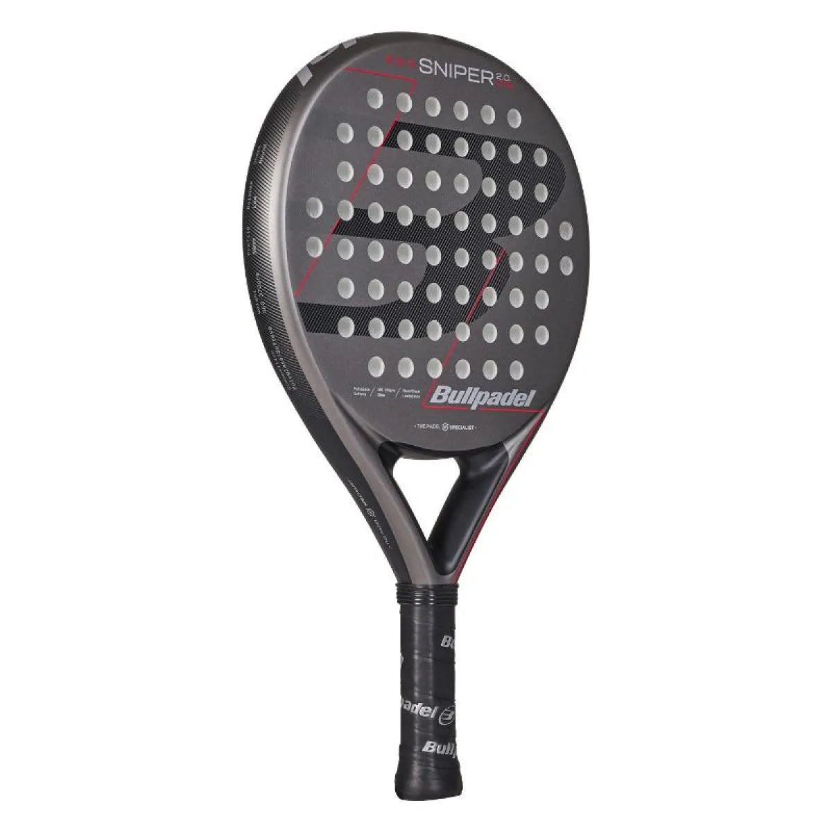 Raquette padel Bullpadel Sniper 2.0 Control gris Oscuro 2026 — vue de profil