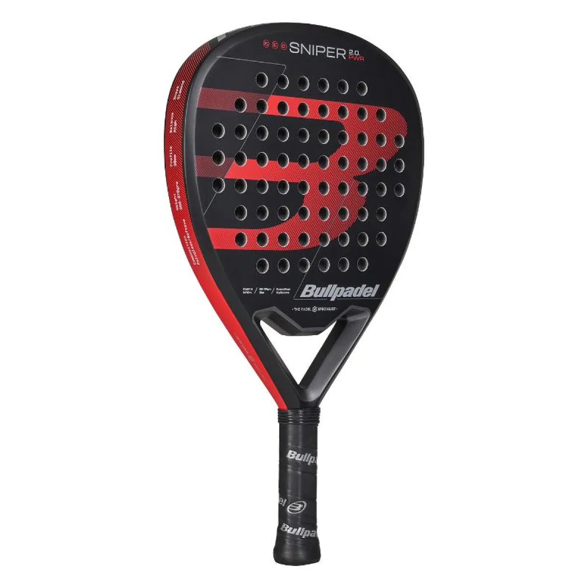 Raquette padel Bullpadel Sniper 2.0 Power noir 2026 — vue de profil