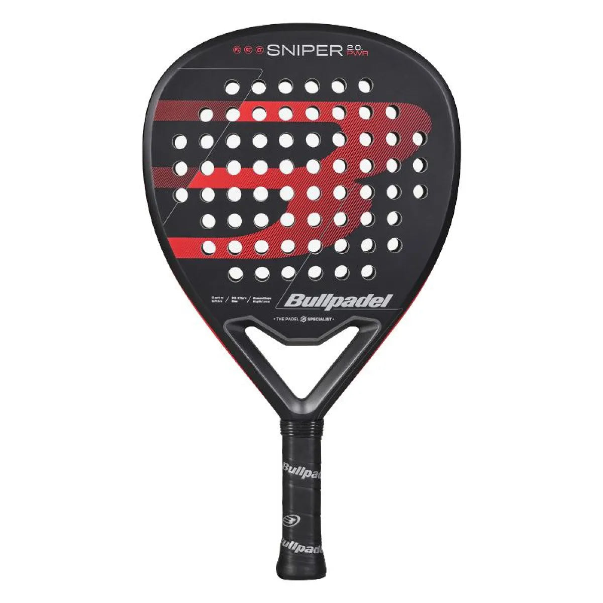 Raquette padel Bullpadel Sniper 2.0 Power noir 2026 — vue de face