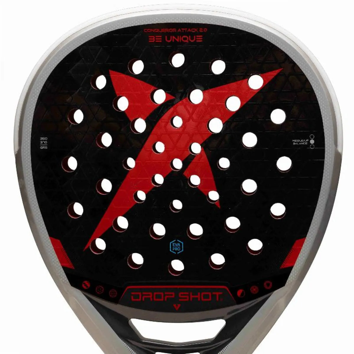 Raquette padel Drop Shot Conqueror Attack 2.0 2026 — vue détail 2