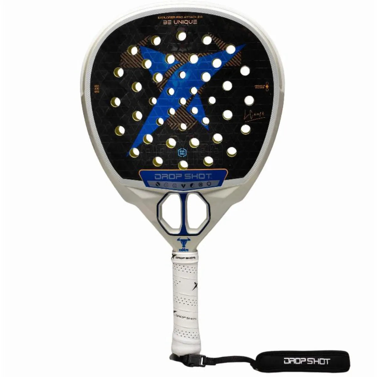 Raquette padel Drop Shot Lucas Campagnolo Explorer Pro Attack 2.0 2026 — vue de face