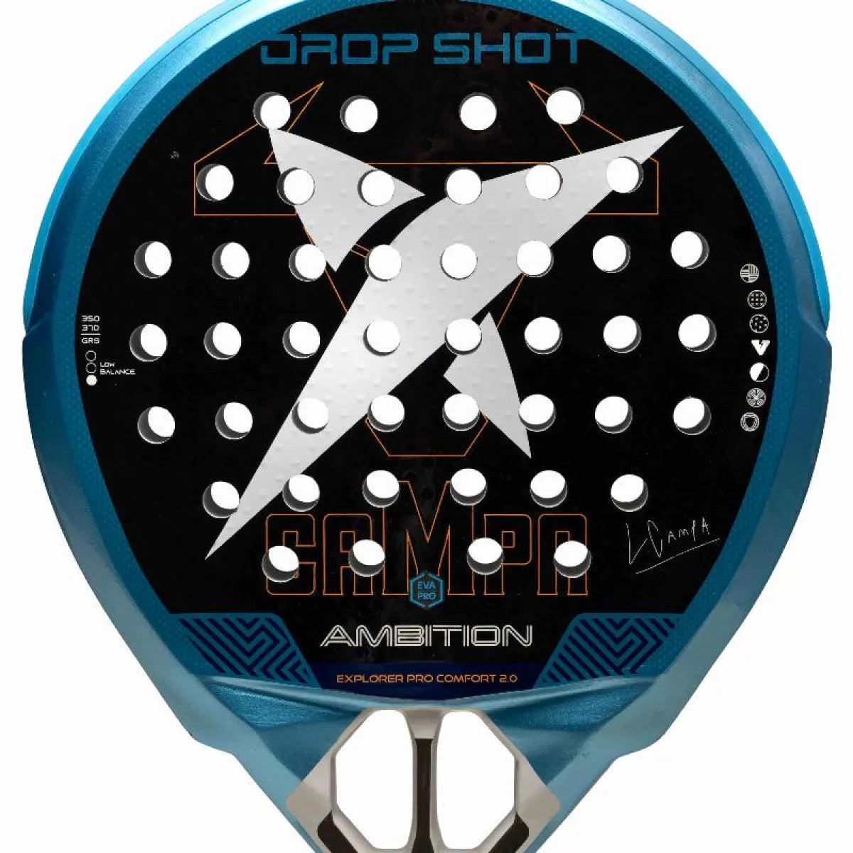 Raquette padel Drop Shot Lucas Campagnolo Explorer Pro Confort 2.0 2026 — vue détail 2