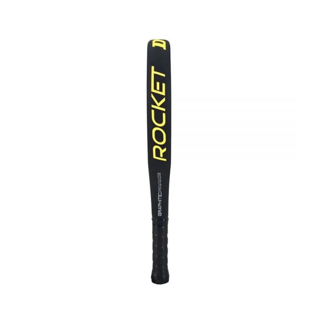 Raquette padel Dunlop Rocket jaune — vue de profil