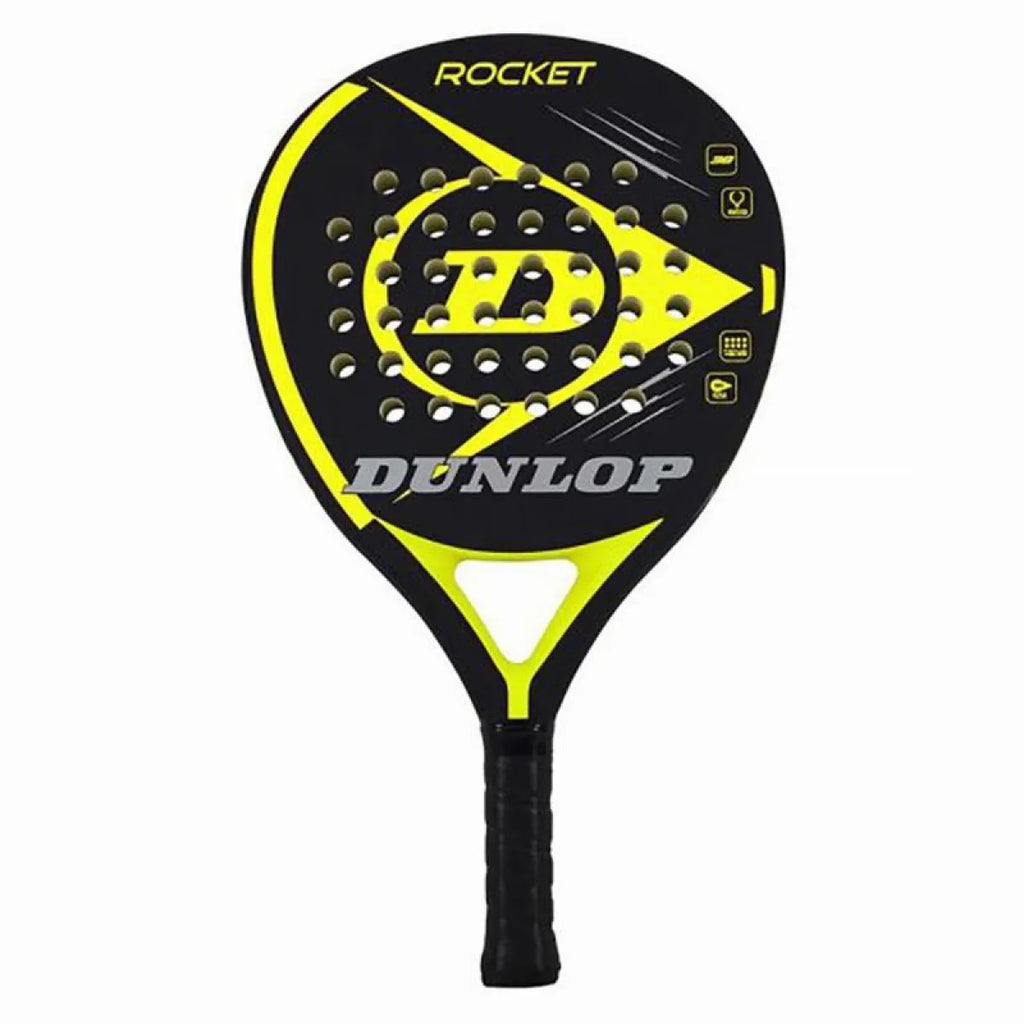 Raquette padel Dunlop Rocket jaune — vue de face