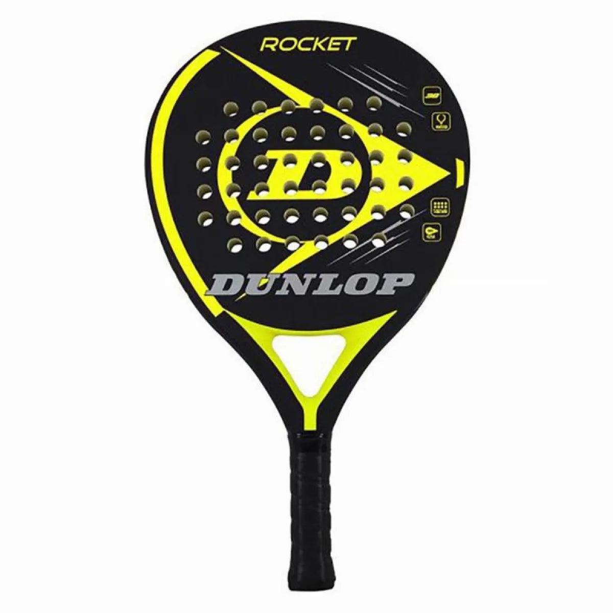 Raquette padel Dunlop Rocket jaune — vue de face