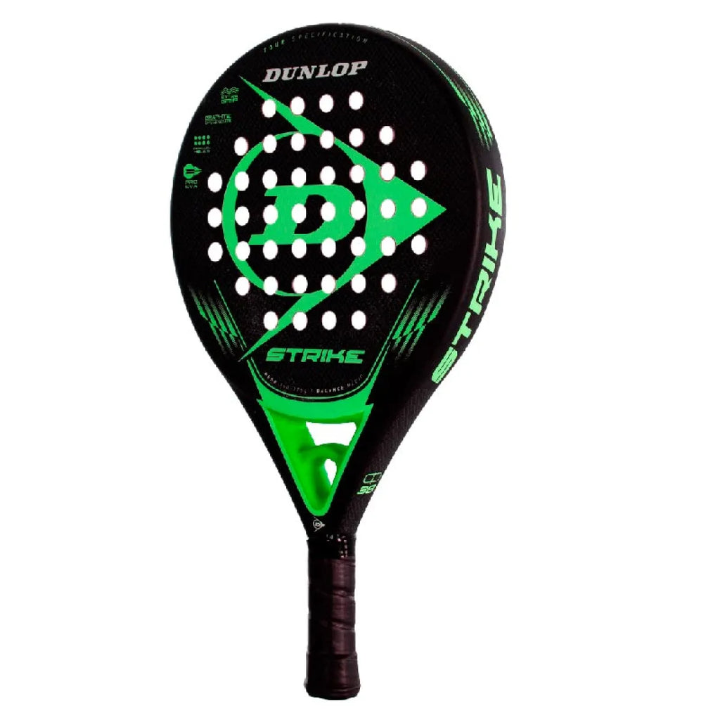 Raquette padel Dunlop Strike vert noir — vue de profil