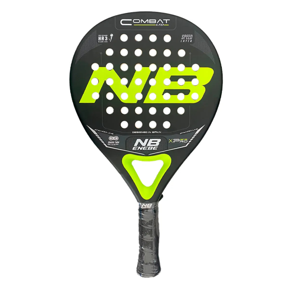 Raquette padel Enebe Combat jaune — vue de face