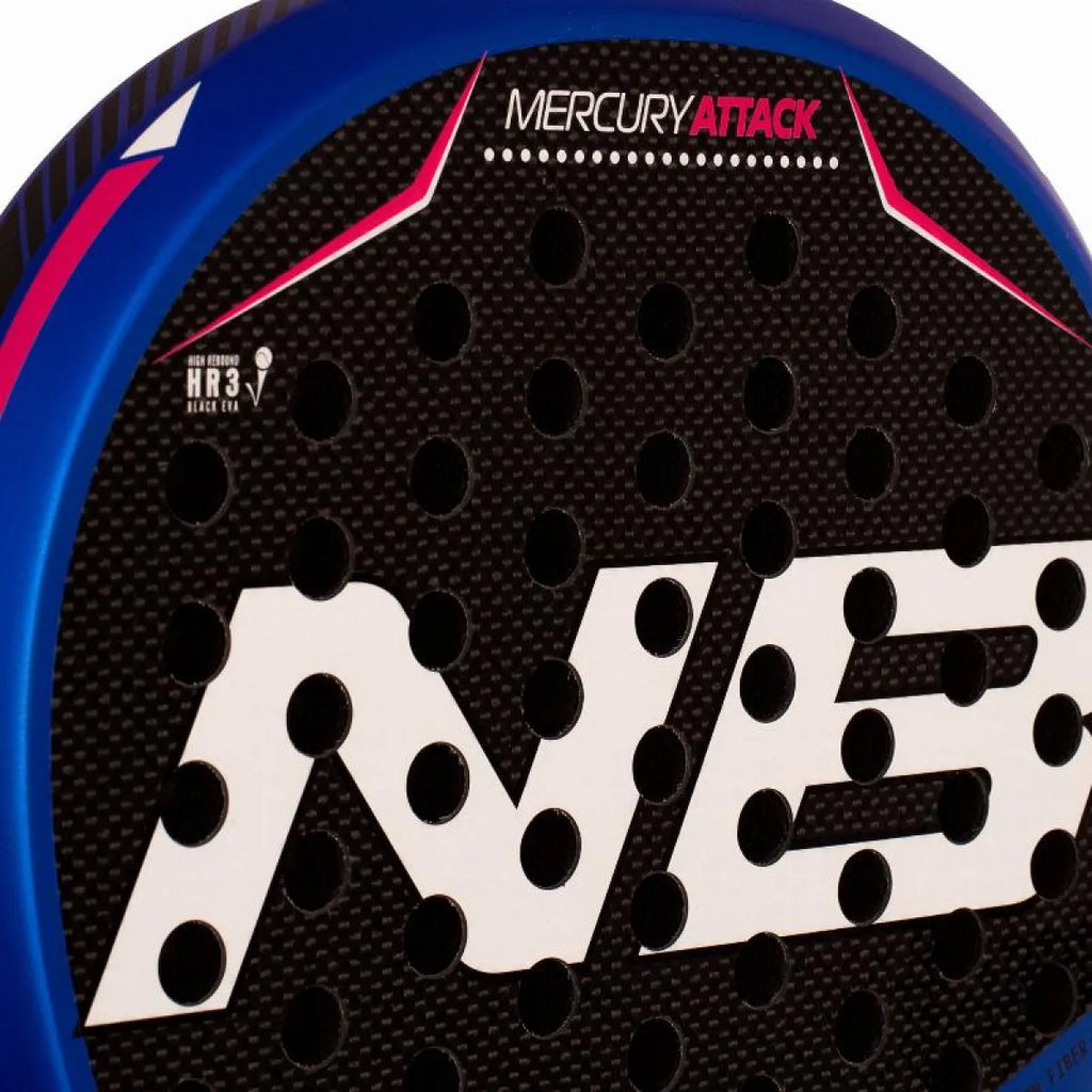 Raquette padel Enebe Mercury Attack bleu 2027 — vue en perspective