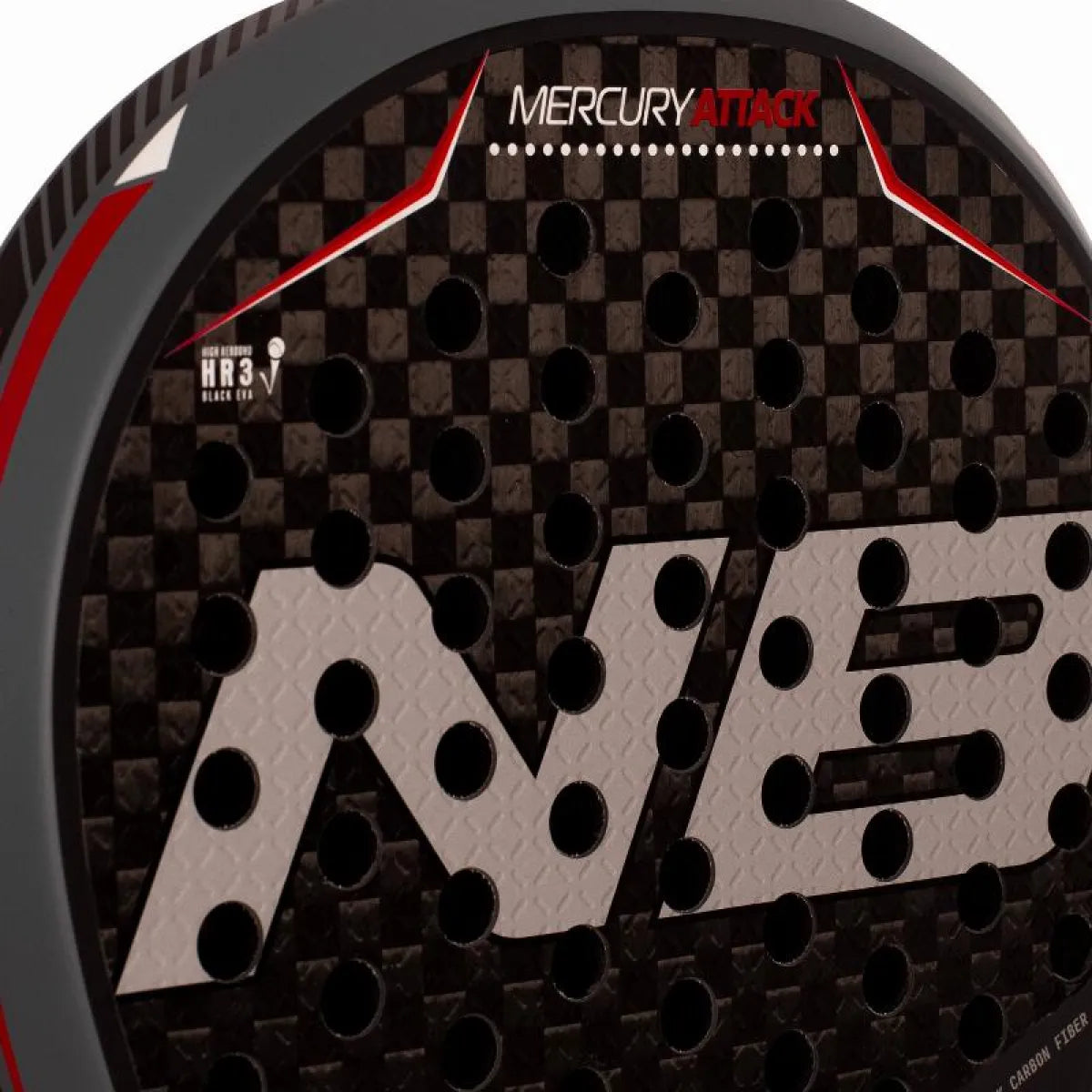 Raquette padel Enebe Mercury Attack gris 2027 — vue en perspective