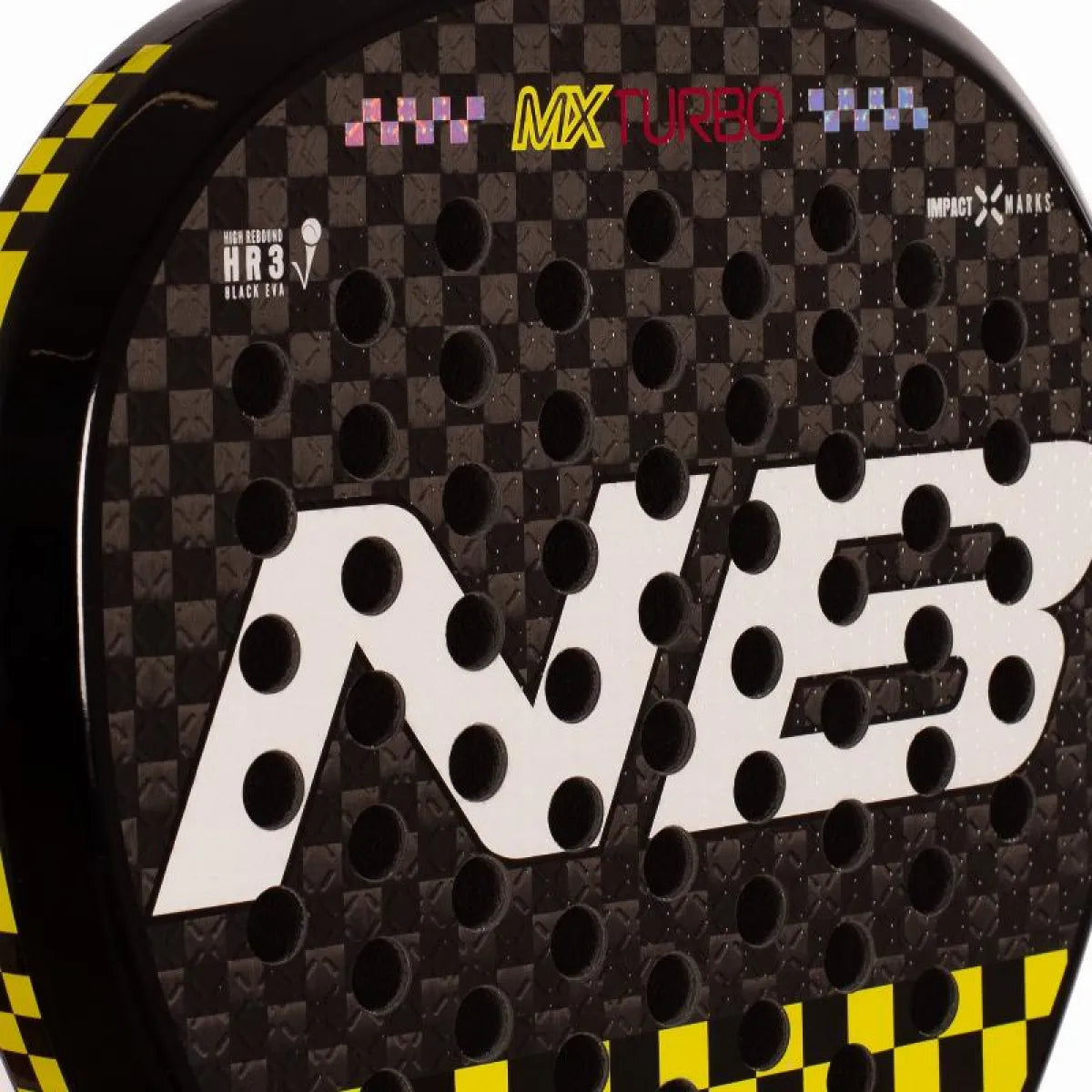 Raquette padel Enebe MX Turbo jaune 2027 — vue en perspective