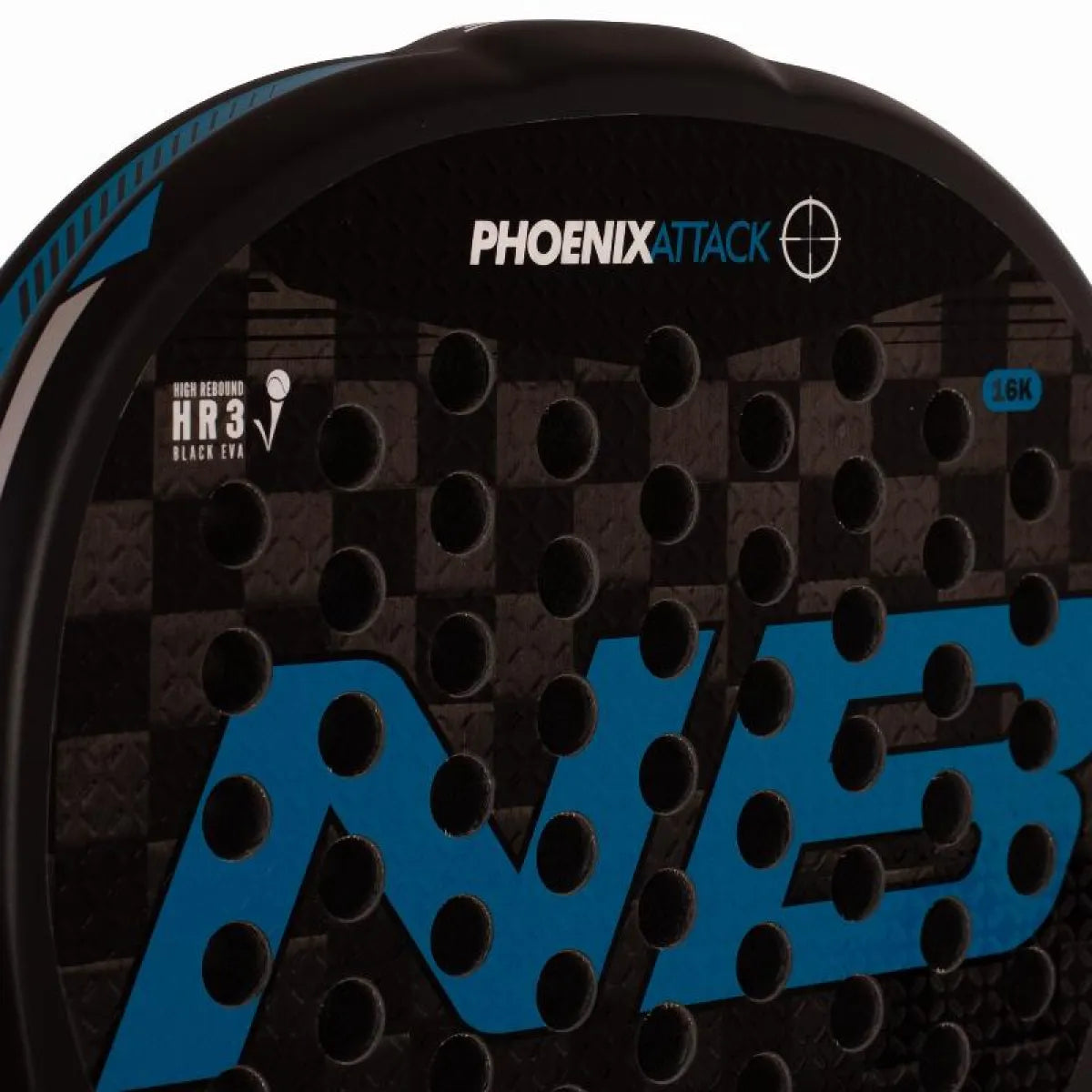 Raquette padel Enebe Phoenix Attack bleu 2027 — vue en perspective