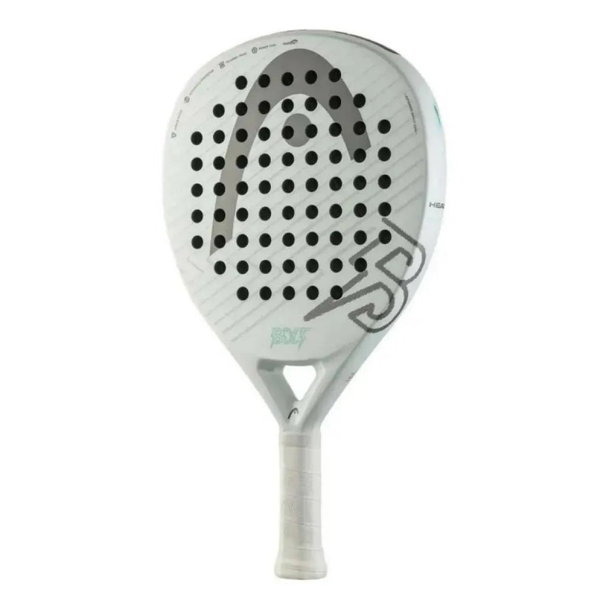 Raquette padel Head Bolt blanc gris 2026 — vue de profil