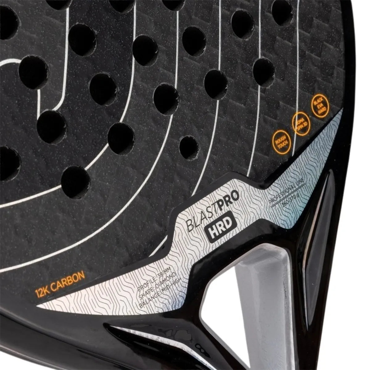 Raquette padel Joma Blast Pro HRD noir gris — vue de dos