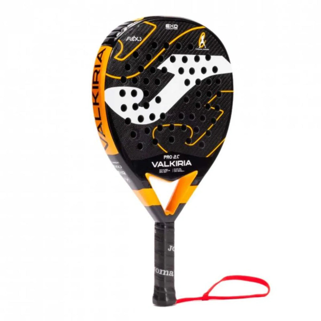 Raquette padel Joma Carolina Navarro Valkiria Pro 2.0 noir orange — vue de profil