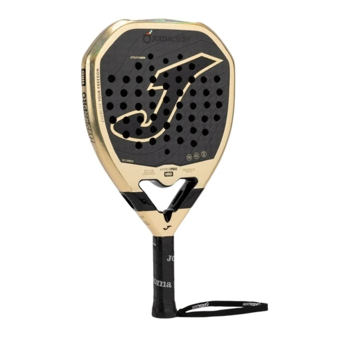 Raquette padel Joma Hyper Pro HRD noir Beige — vue de profil