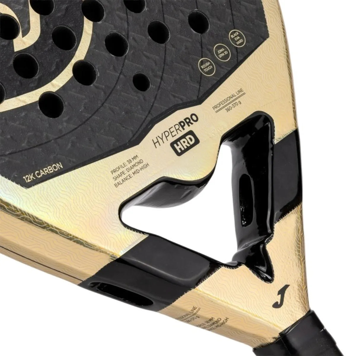 Raquette padel Joma Hyper Pro HRD noir Beige — vue de dos