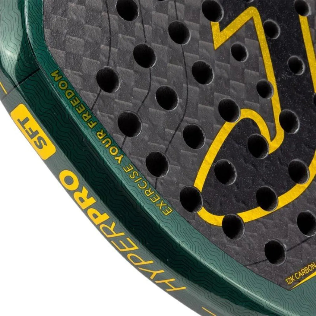 Raquette padel Joma Hyper Pro Soft vert noir — vue de dessus