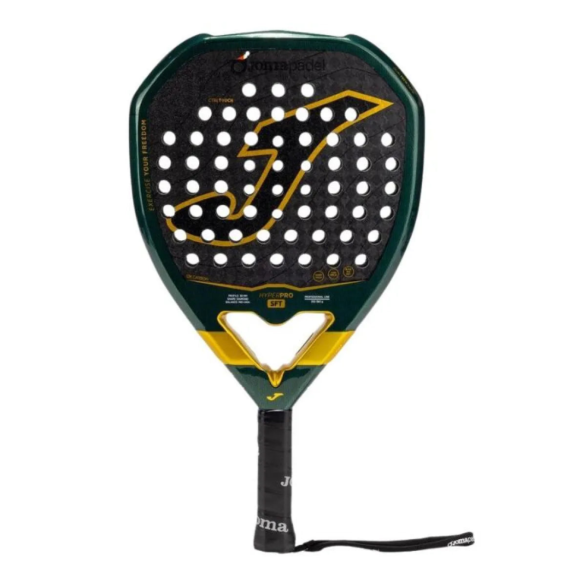 Raquette padel Joma Hyper Pro Soft vert noir — vue de face