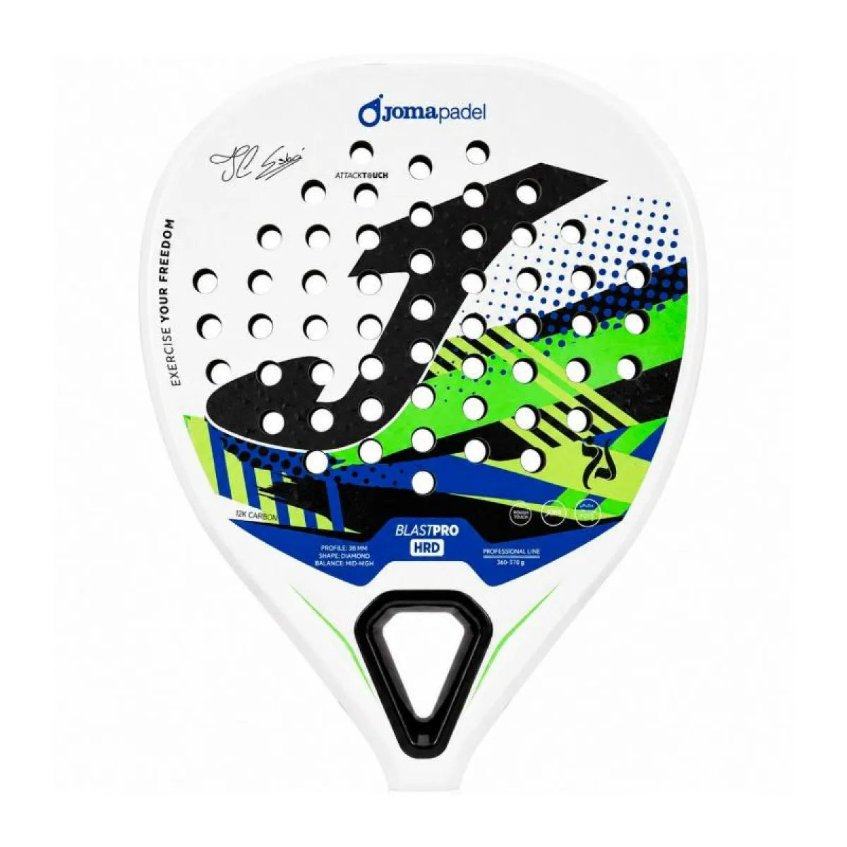 Raquette padel Joma Juanlu Esbri Blast Pro HRD blanc Royal — vue détail 1
