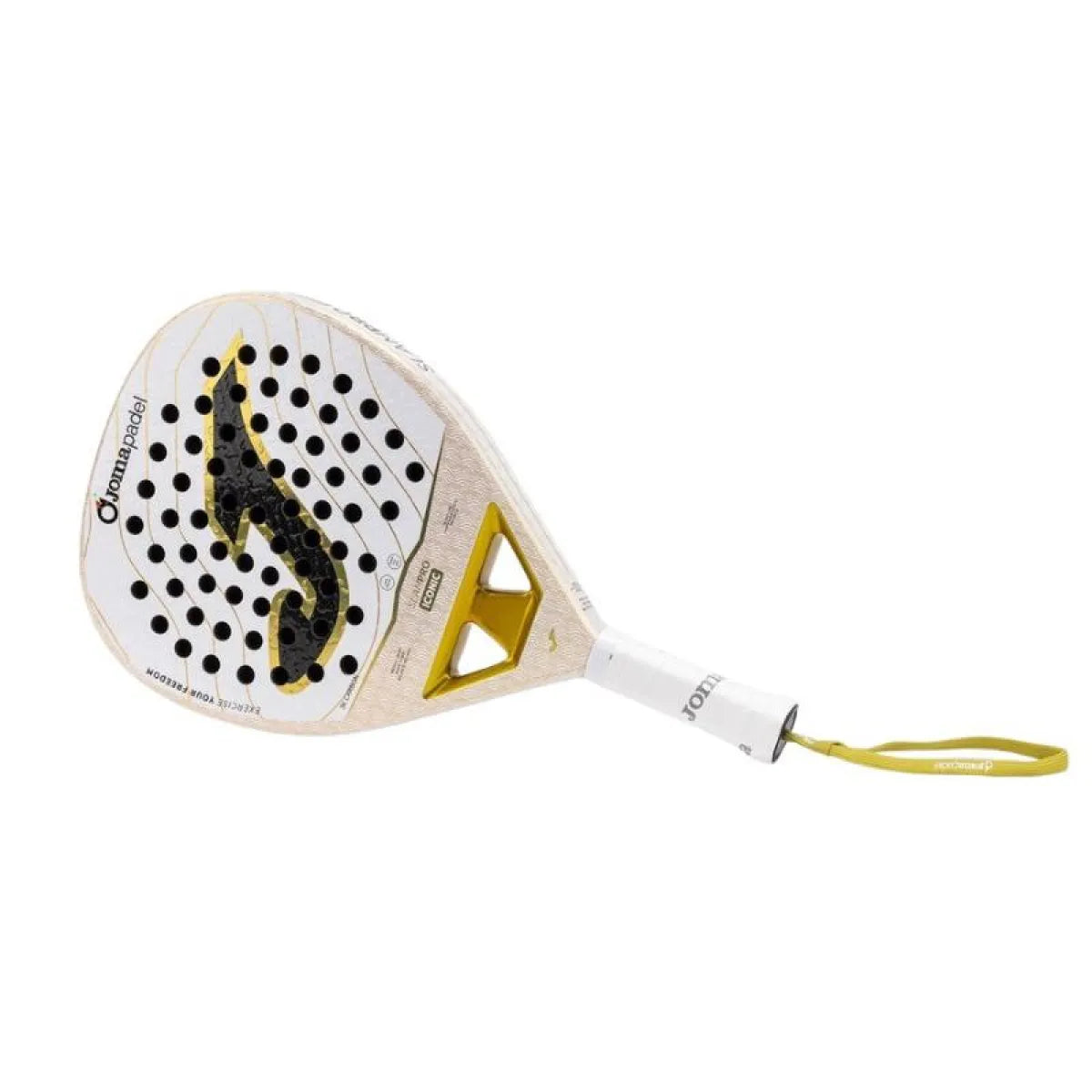 Raquette padel Joma Slam Pro Iconic blanc doré — vue de profil 2