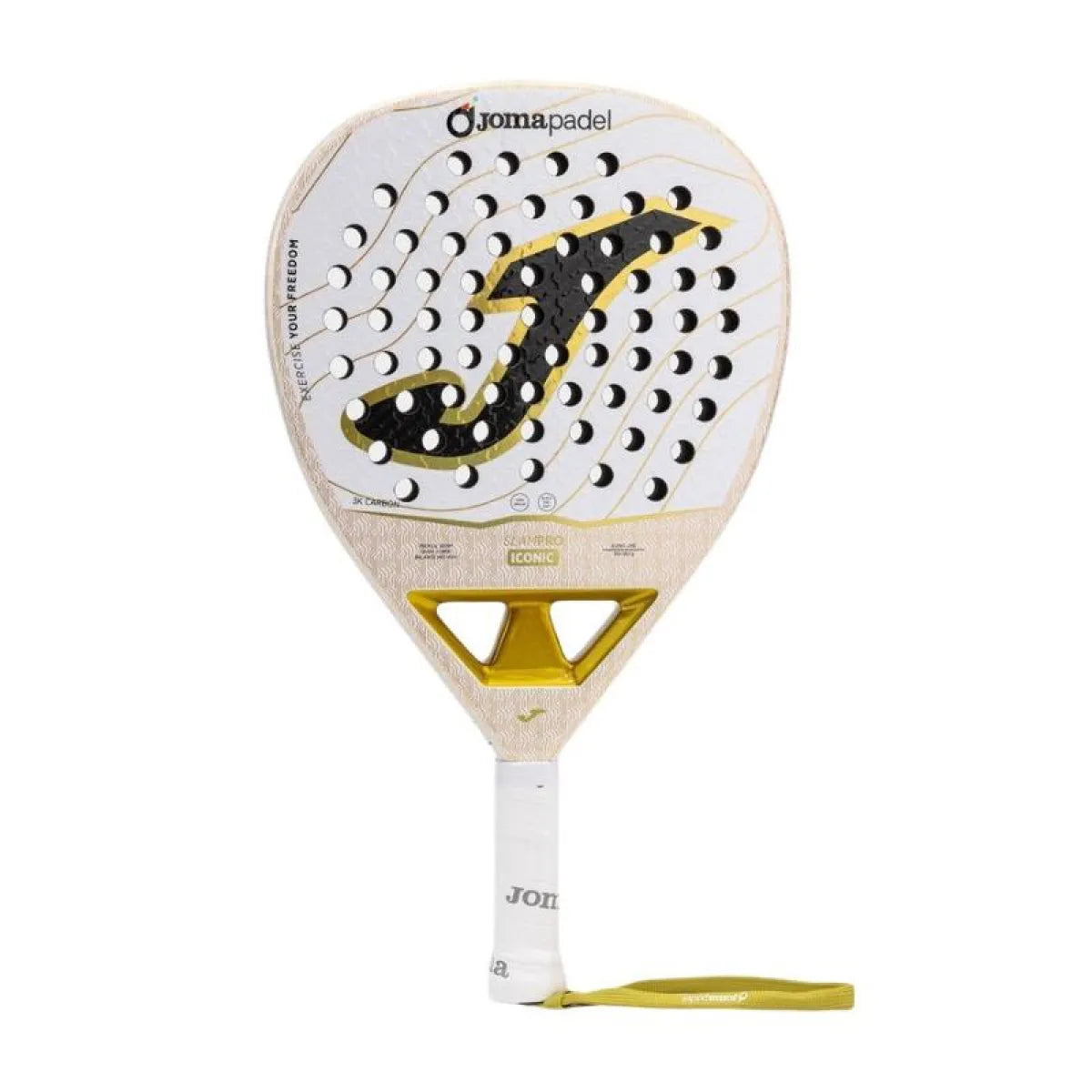 Raquette padel Joma Slam Pro Iconic blanc doré — vue de face