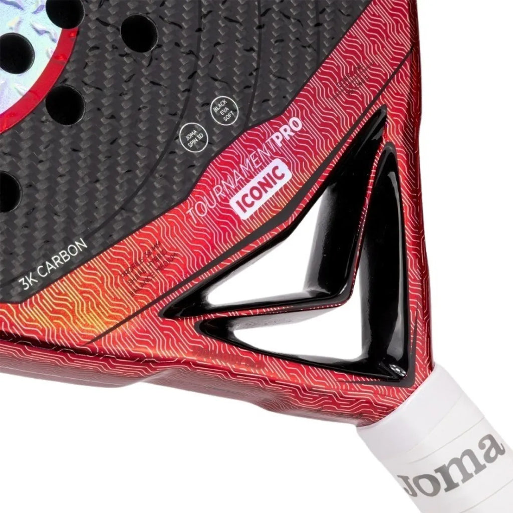 Raquette padel Joma Tournament Pro Iconic noir rouge — vue détail 2