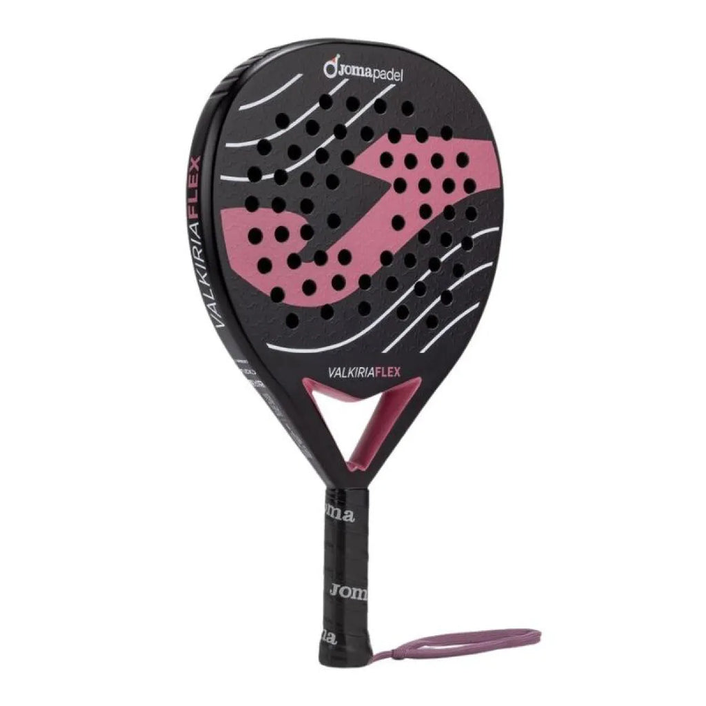 Raquette padel Joma Valkiria Flex noir rose — vue de profil