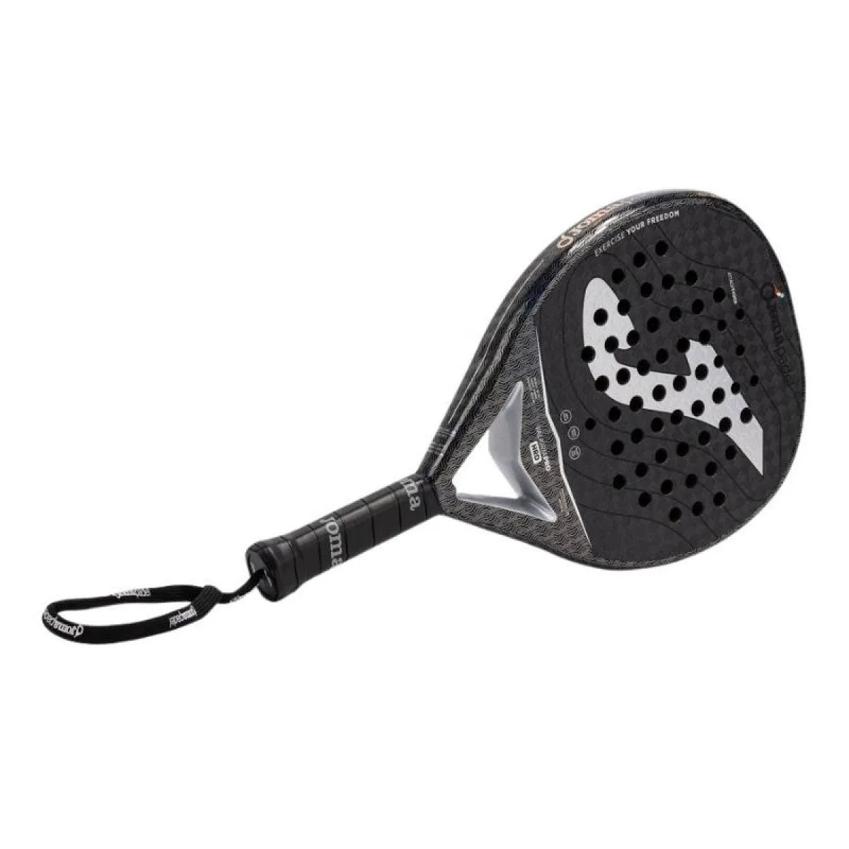 Raquette padel Joma Valkiria Pro HRD noir gris — vue de profil 2