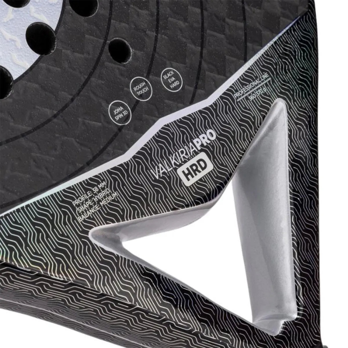 Raquette padel Joma Valkiria Pro HRD noir gris — vue détail 2