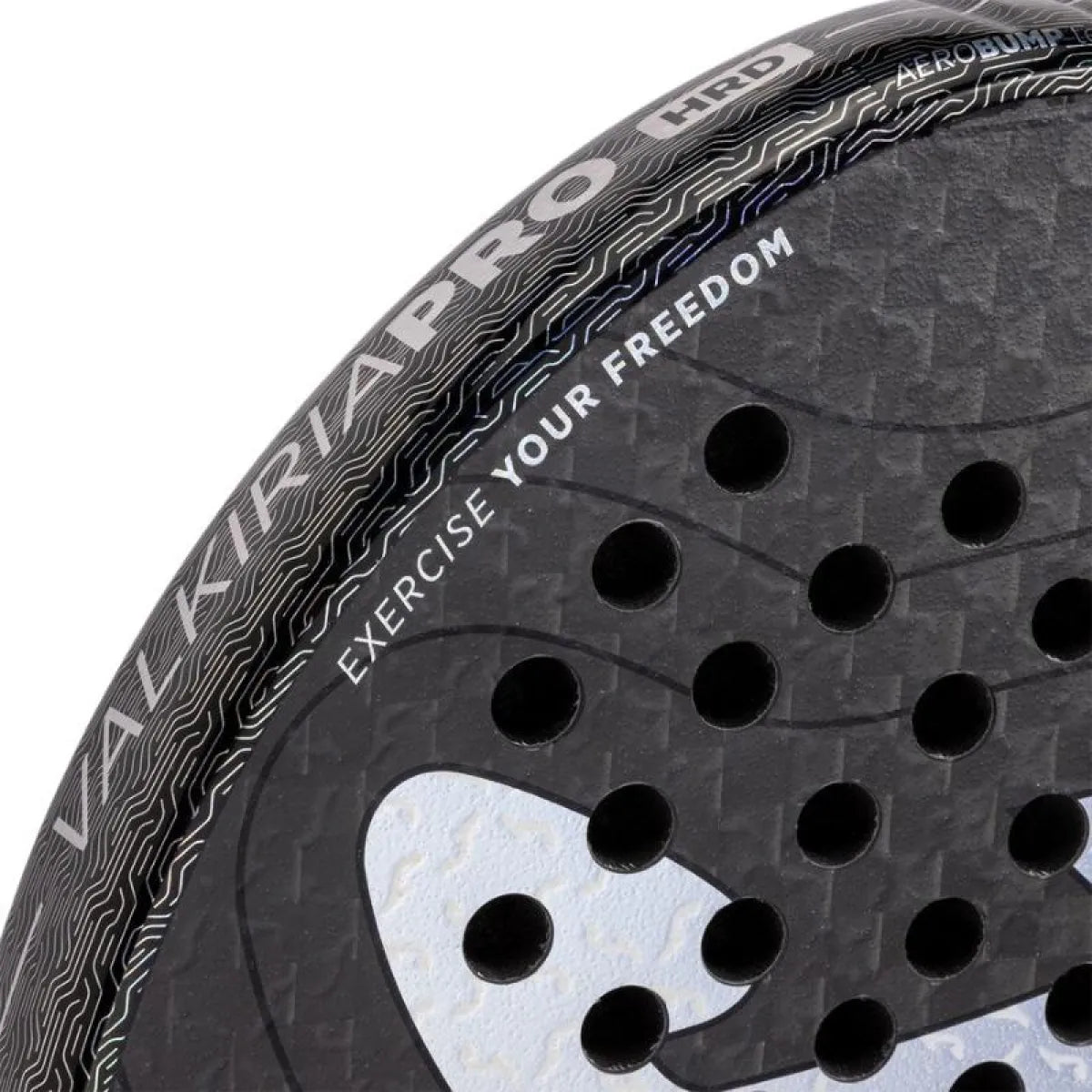 Raquette padel Joma Valkiria Pro HRD noir gris — vue en perspective