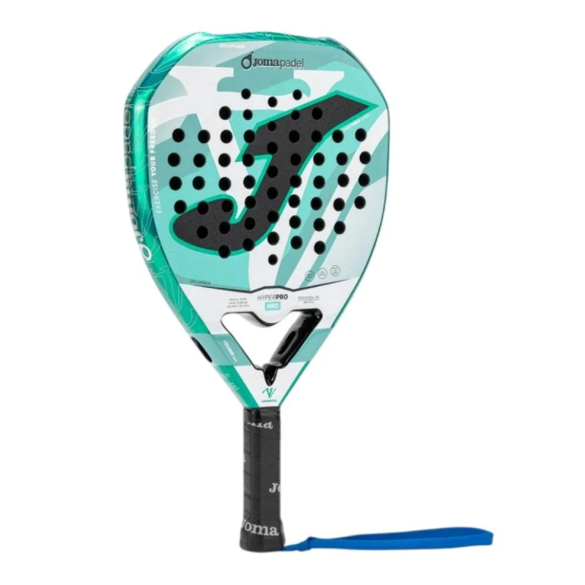 Raquette padel Joma Vero Virseda Hyper Pro HRD vert blanc — vue de profil