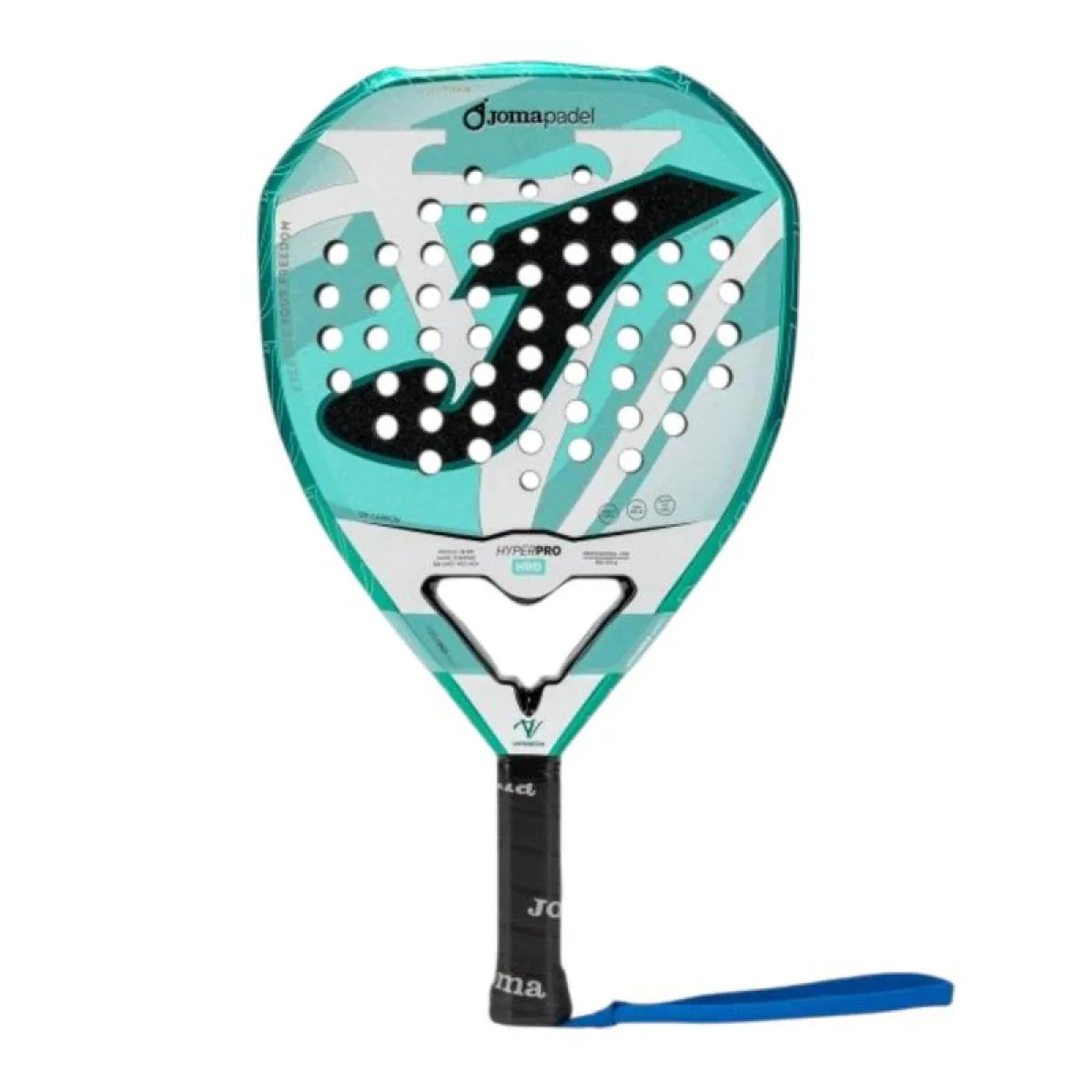 Raquette padel Joma Vero Virseda Hyper Pro HRD vert blanc — vue de face