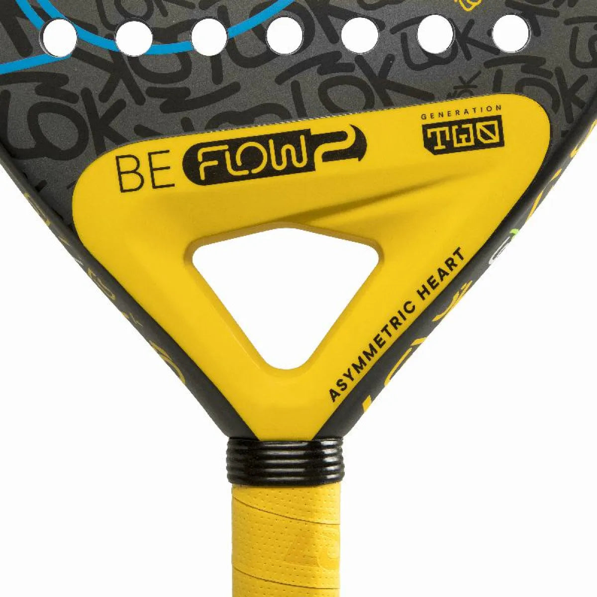 Raquette padel Lok Be Flow jaune 2 — vue en perspective