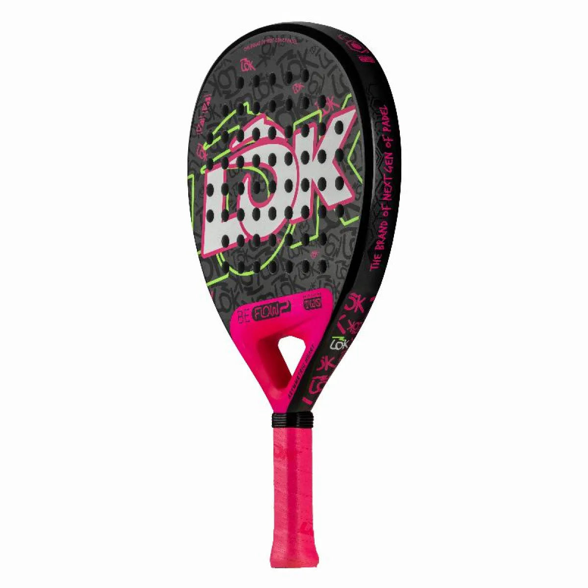 Raquette padel Lok Be Flow rose 2 — vue de profil