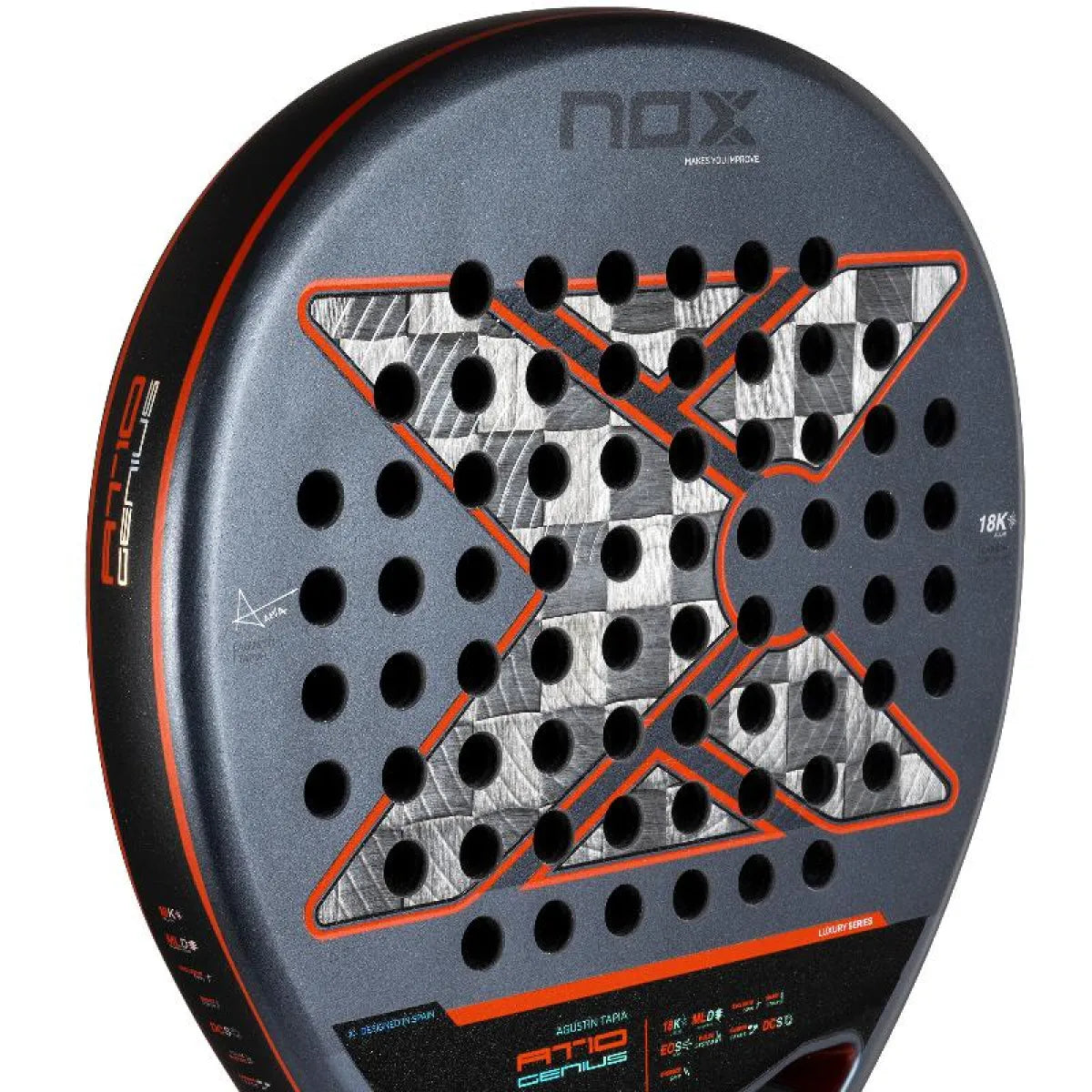 Raquette padel Nox Agustin Tapia AT10 Genius 18K Alum 2025 — vue détail 2