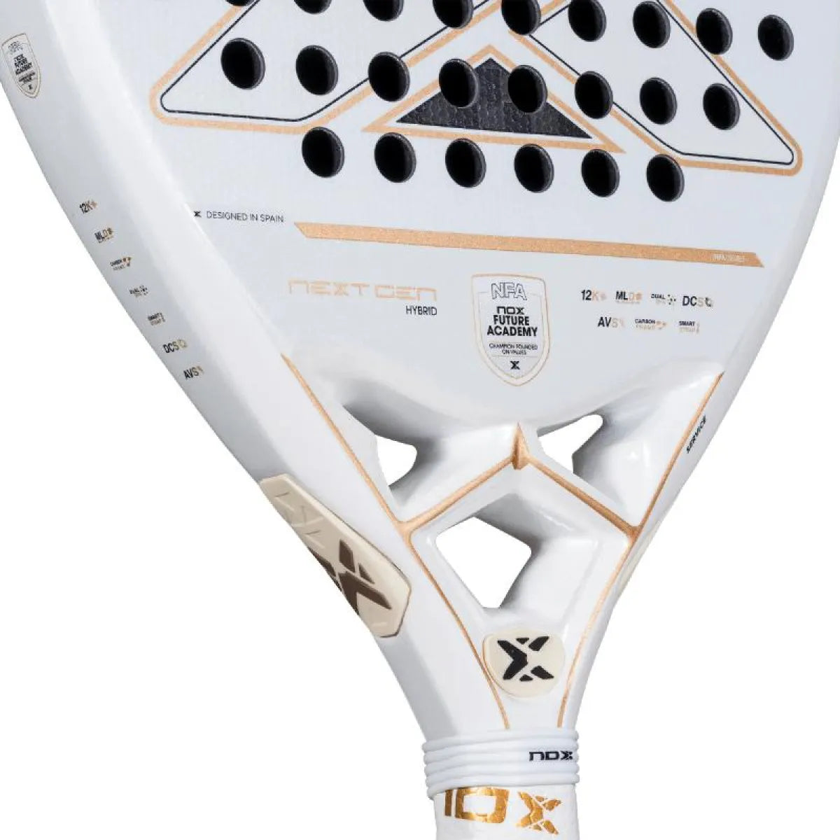 Raquette padel Nox Nextgen Pro Hybrid 12K NFA Series — vue en perspective