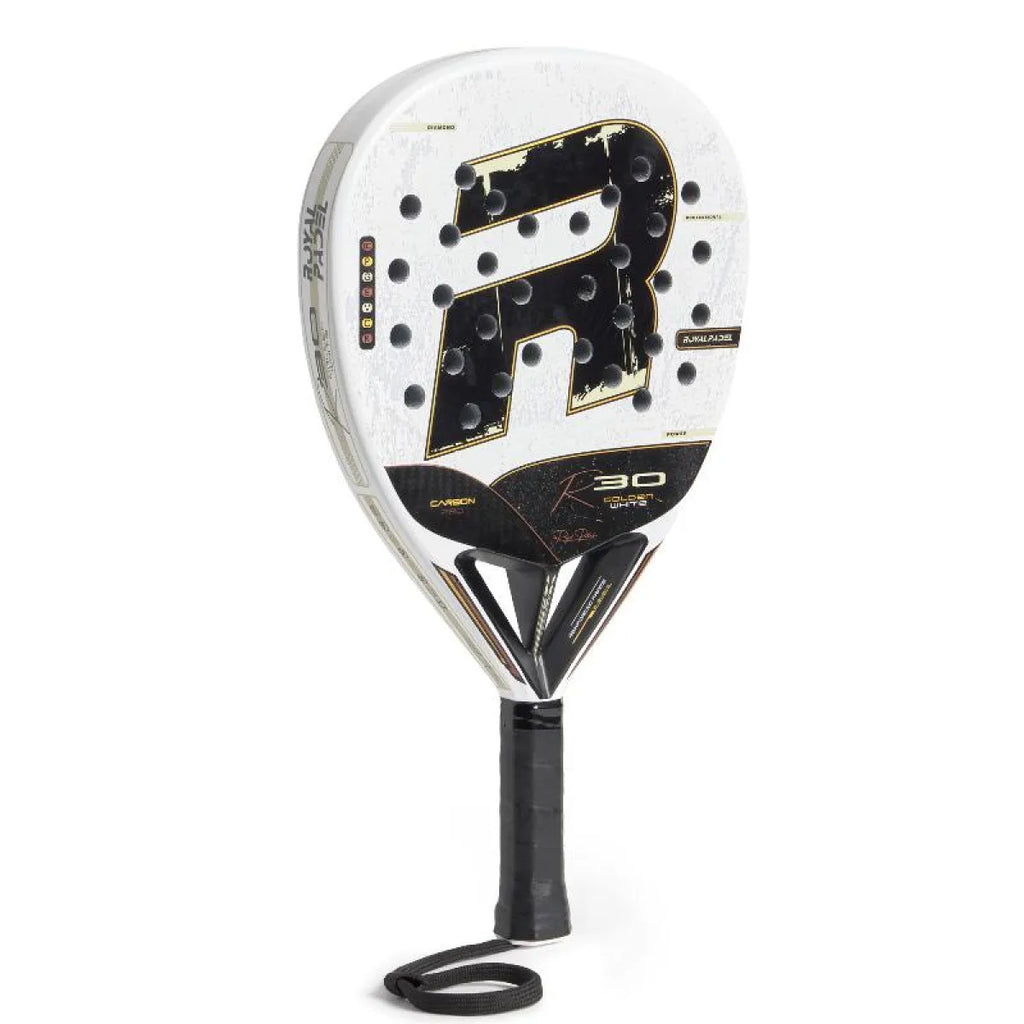 Raquette padel Royal Padel R30 blanc doré 2026 — vue de profil