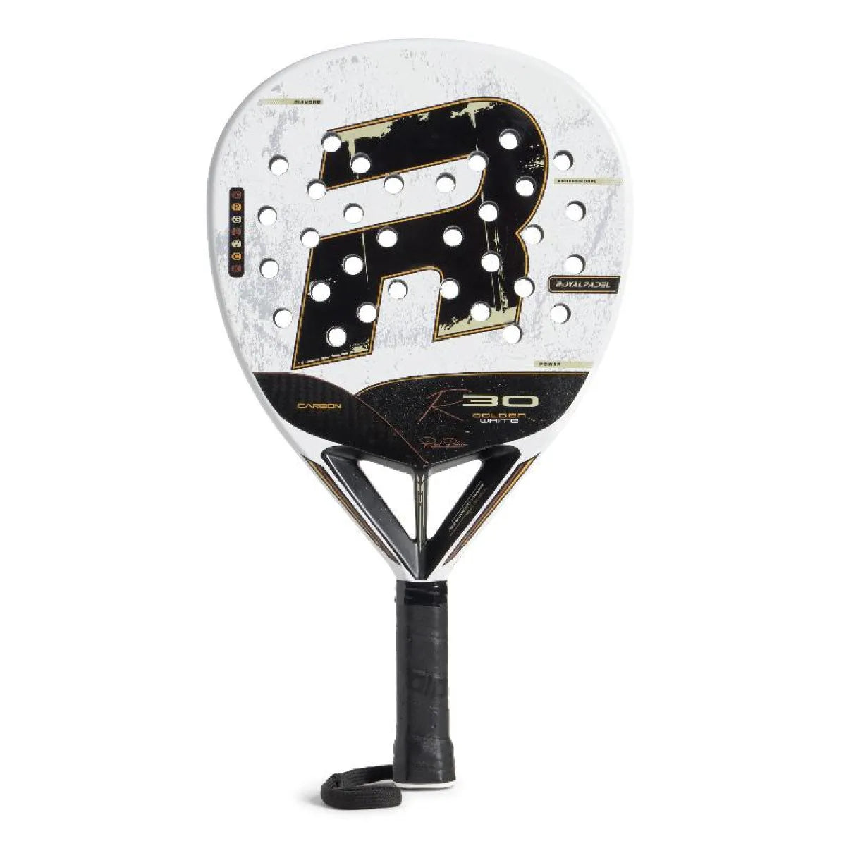 Raquette padel Royal Padel R30 blanc doré 2026 — vue de face