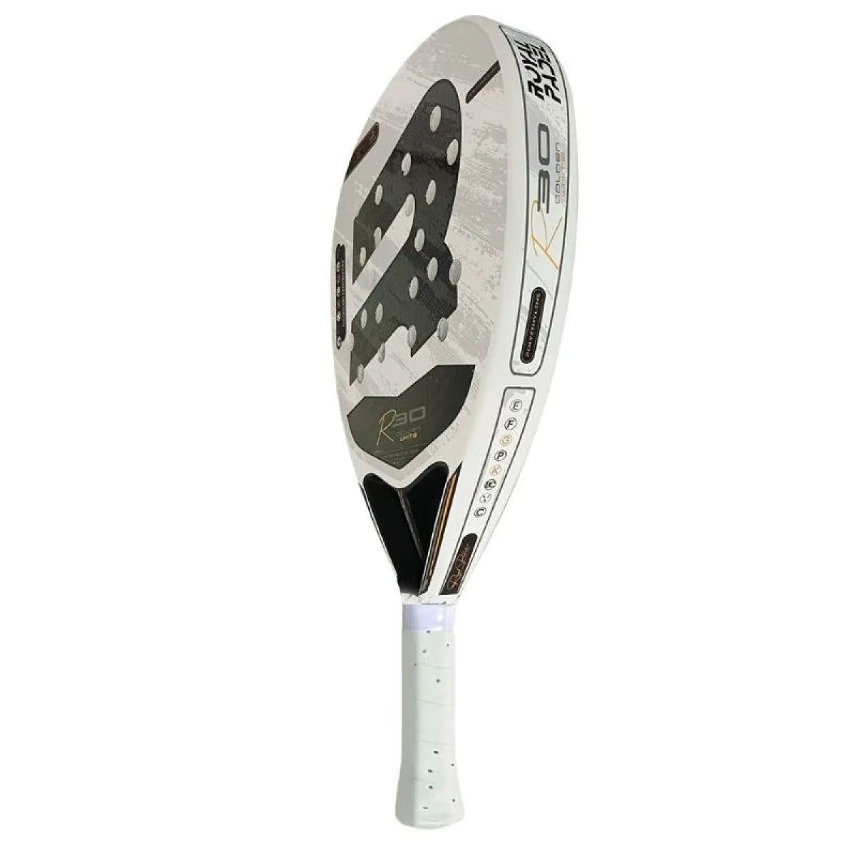 Raquette padel Royal Padel R30 LTD blanc doré 2025 — vue de profil 2