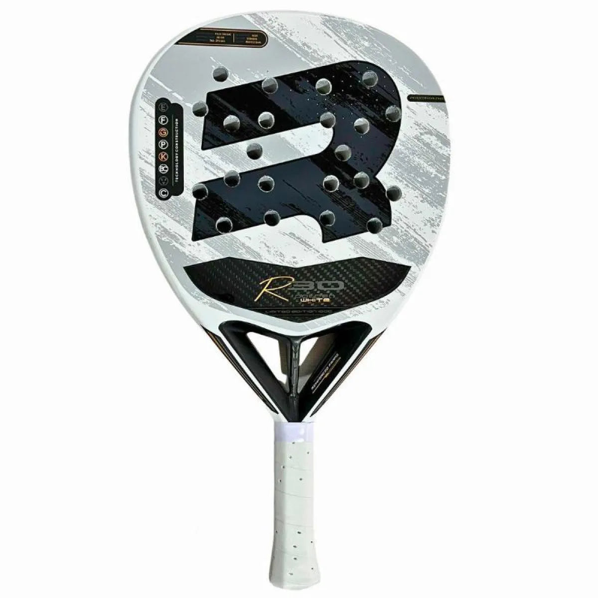 Raquette padel Royal Padel R30 LTD blanc doré 2025 — vue de face