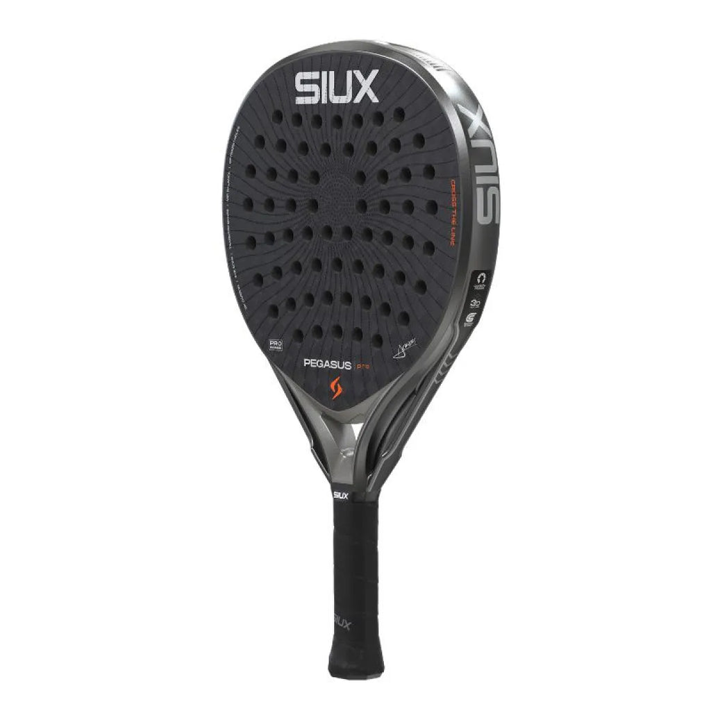 Raquette padel Siux Alex Chozas Pegasus Pro 2026 gris noir — vue de profil 2