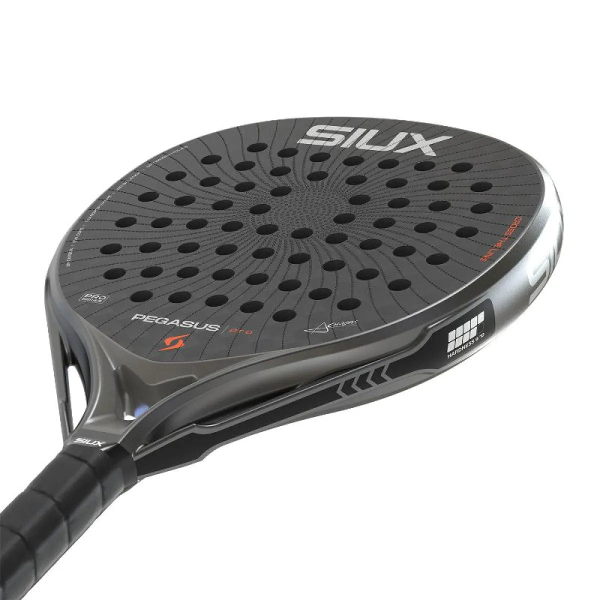 Raquette padel Siux Alex Chozas Pegasus Pro 2026 gris noir — vue détail 2