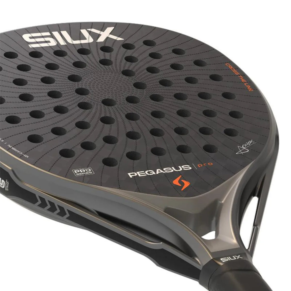 Raquette padel Siux Alex Chozas Pegasus Pro 2026 gris noir — vue en perspective